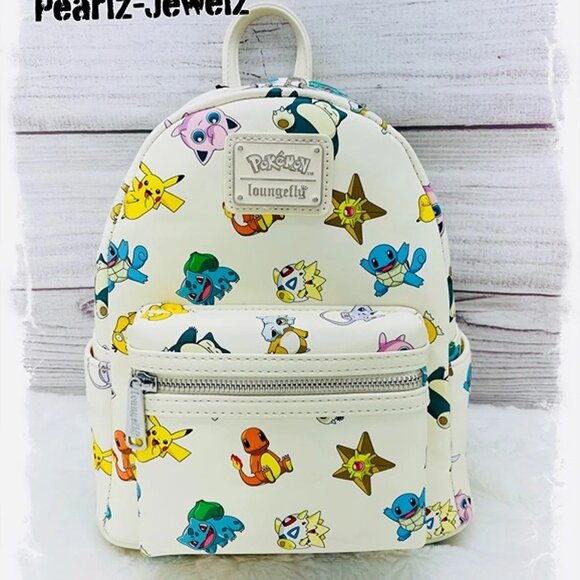 Loungefly Pokemon Character Allover AOP  Backpack Pikachu Bulbasaur Eevee NWT main image 6